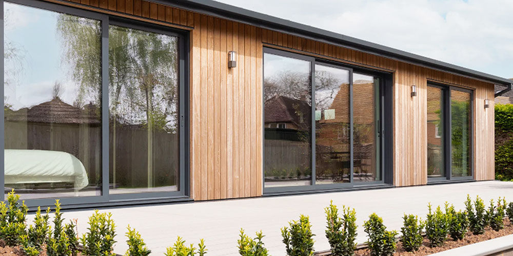 Large aluminium lift and slide doors
